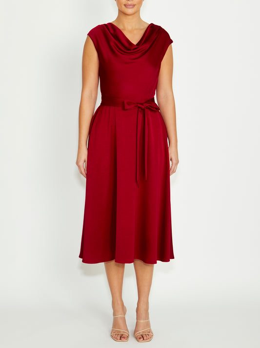 Carina Red Crepe Dress