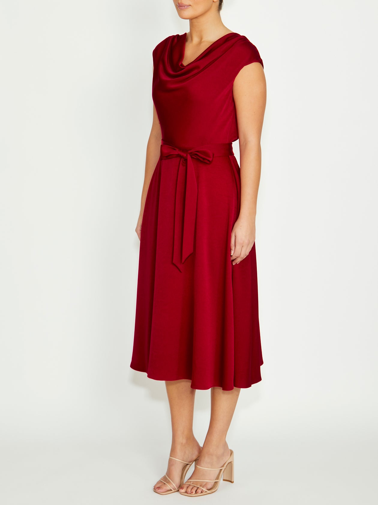 Carina Red Crepe Dress