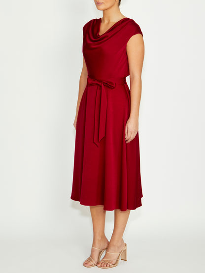 Carina Red Crepe Dress