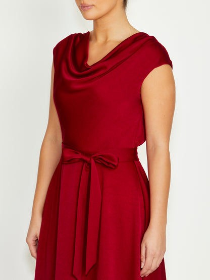 Carina Red Crepe Dress