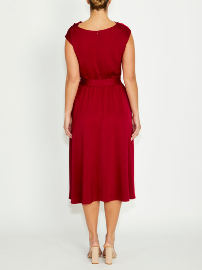 Carina Red Crepe Dress
