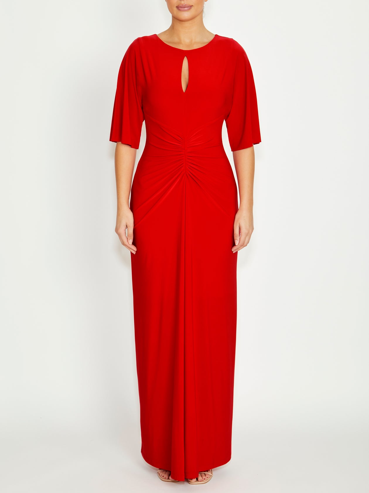 Women's Jersey Floor Length Gown in Red | Eden