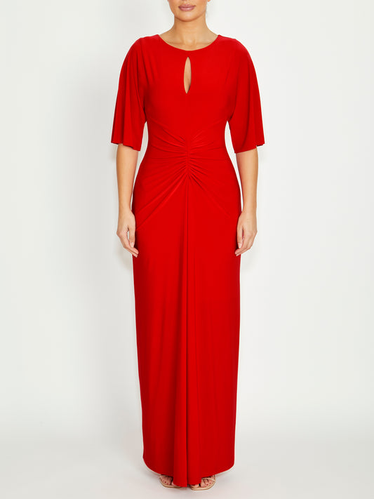 Women's Jersey Floor Length Gown in Red | Eden