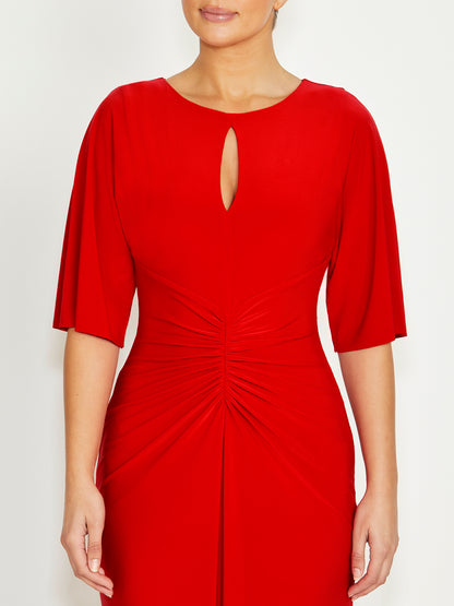 Women's Jersey Floor Length Gown in Red | Eden
