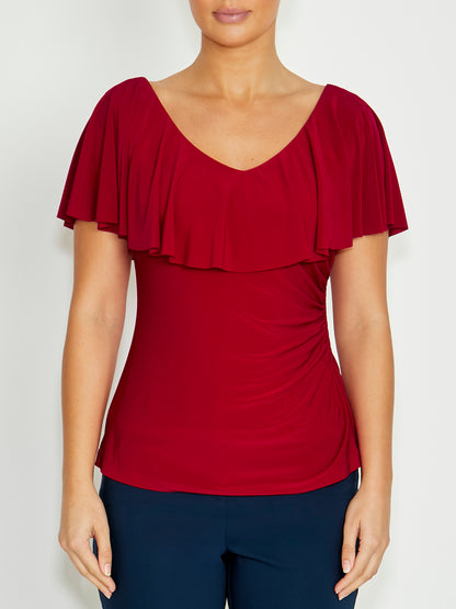 Trudy Red Jersey Top