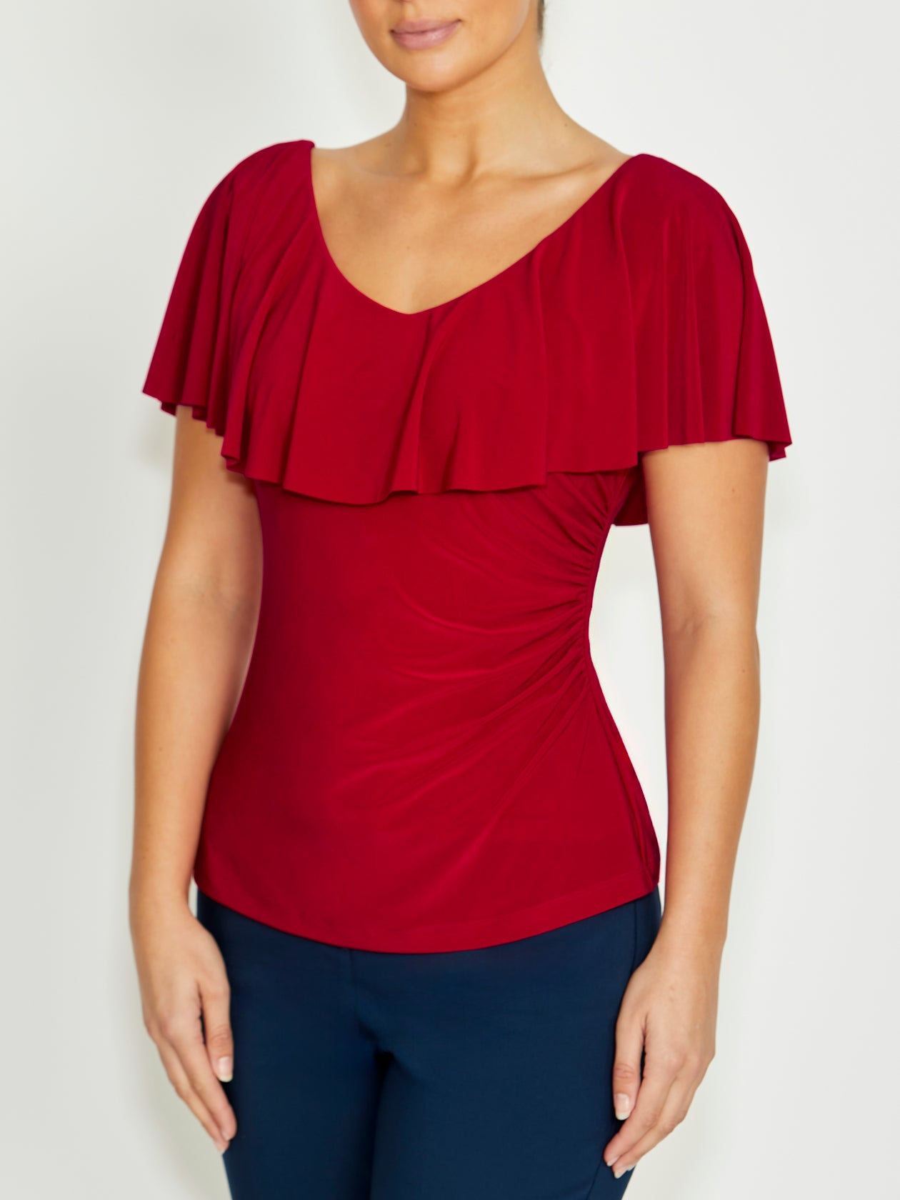 Trudy Red Jersey Top