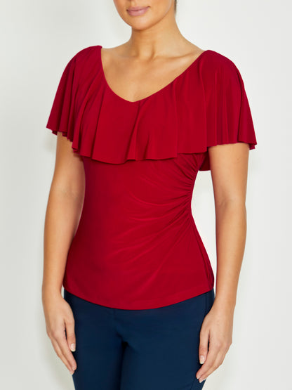 Trudy Red Jersey Top