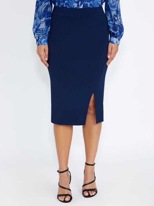 Ava Navy Knit Skirt