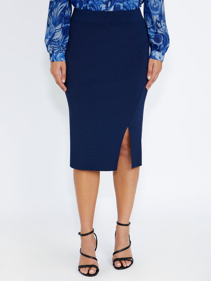 Ava Navy Knit Skirt