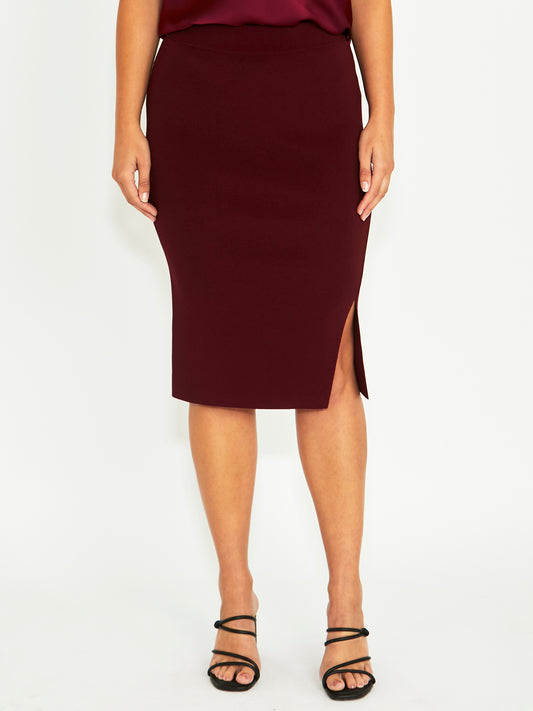 Ava Merlot Knit Skirt