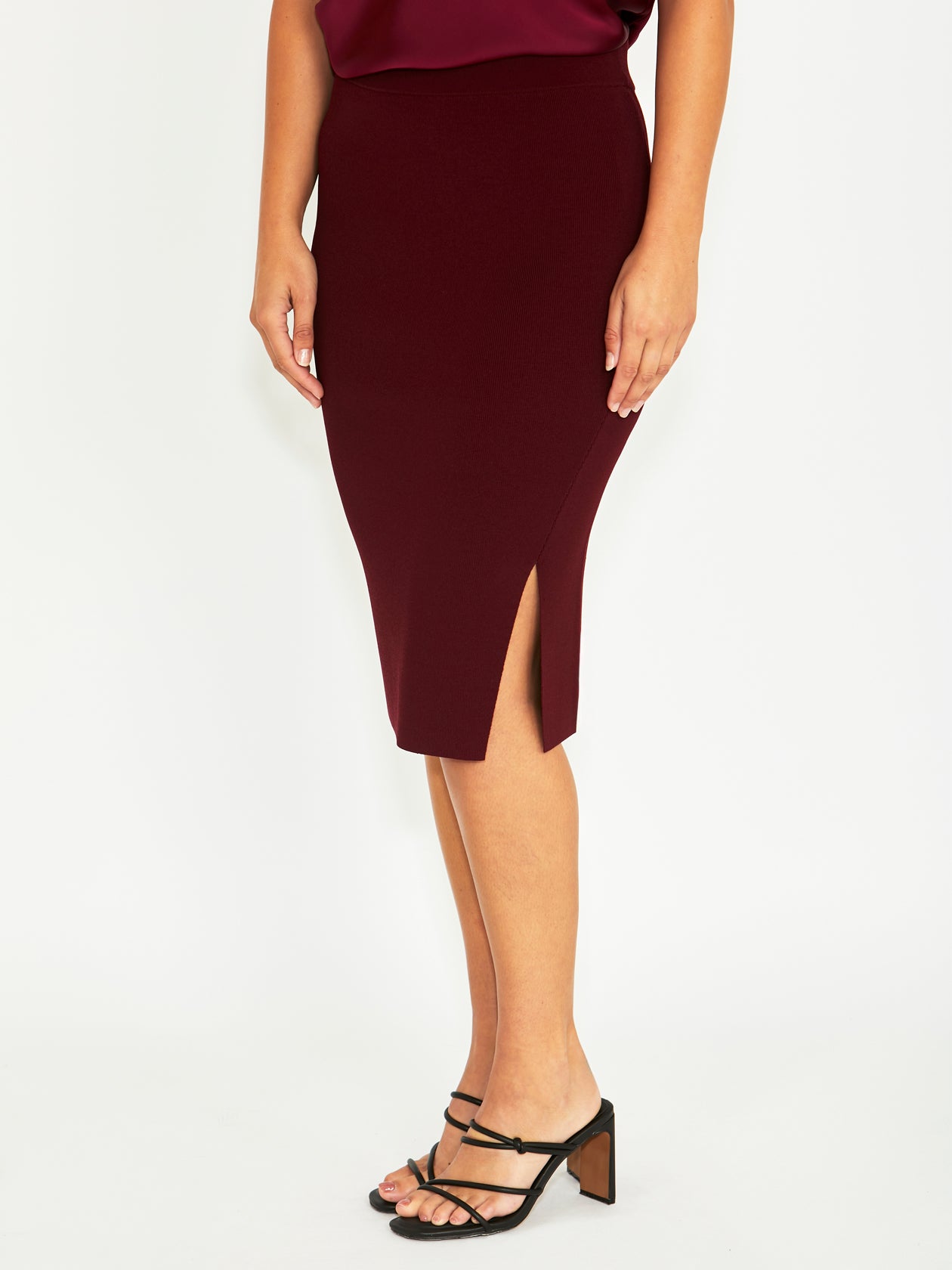 Ava Merlot Knit Skirt