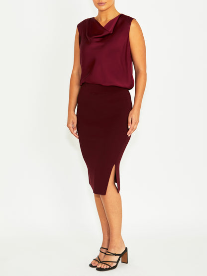 Ava Merlot Knit Skirt