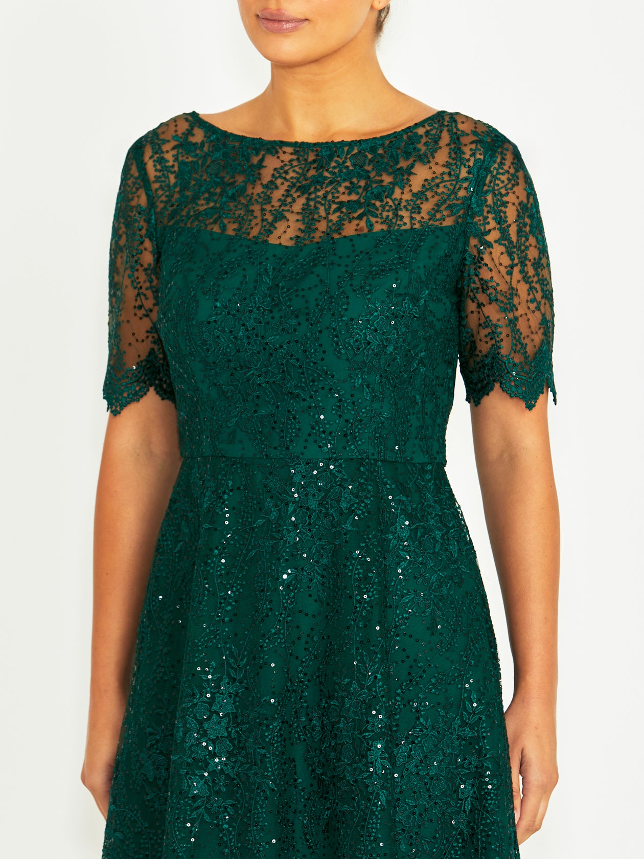 Skylar Forest Lace Dress