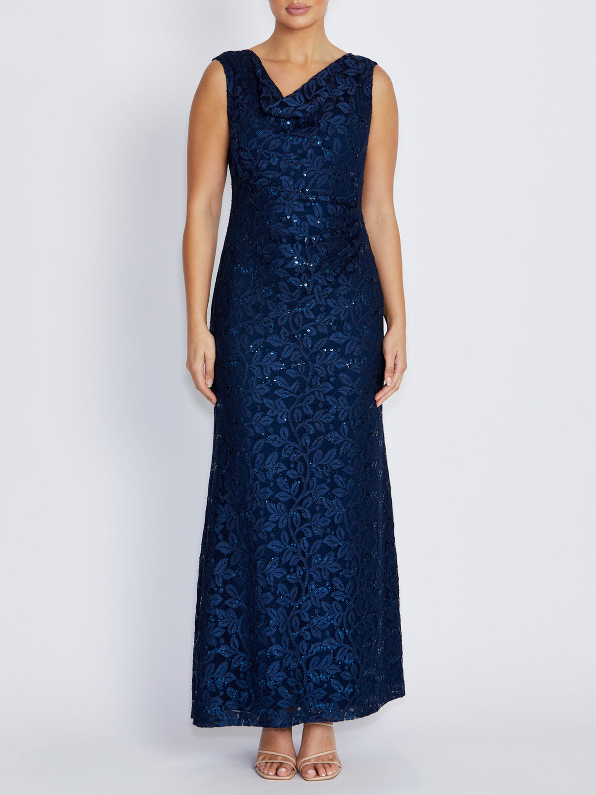 Elisa Navy Lace Gown