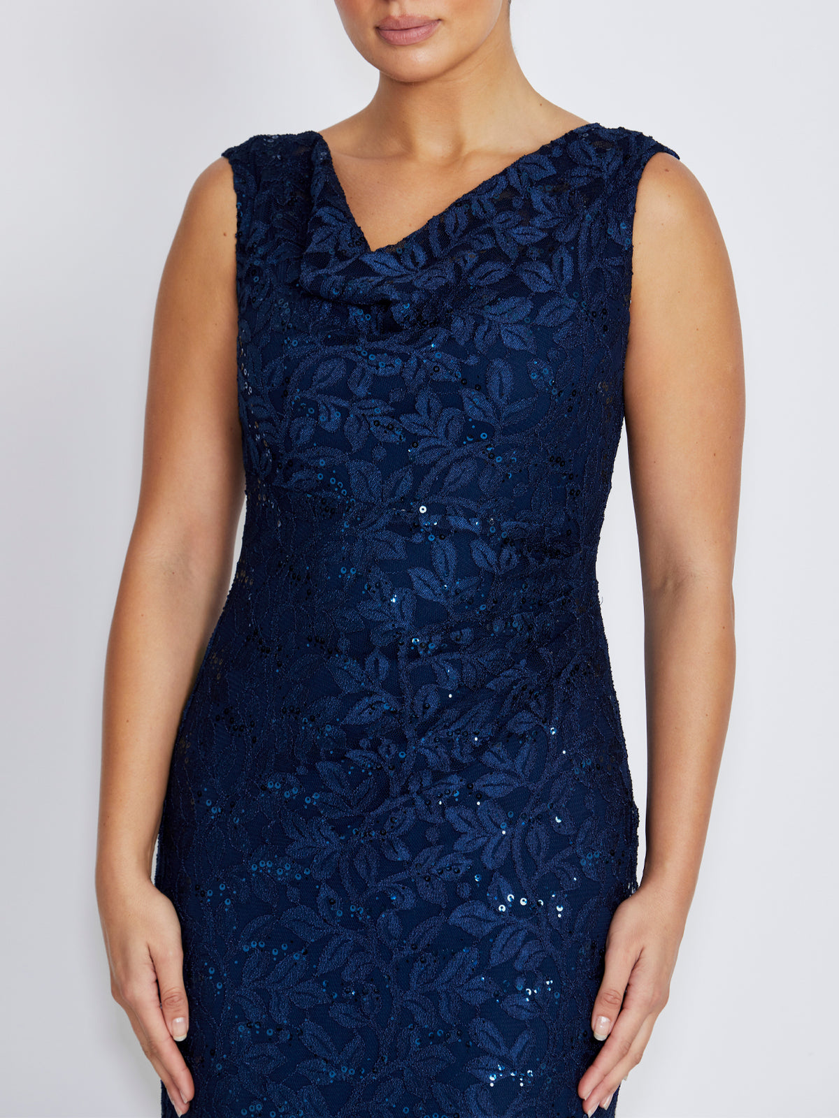 Elisa Navy Lace Gown