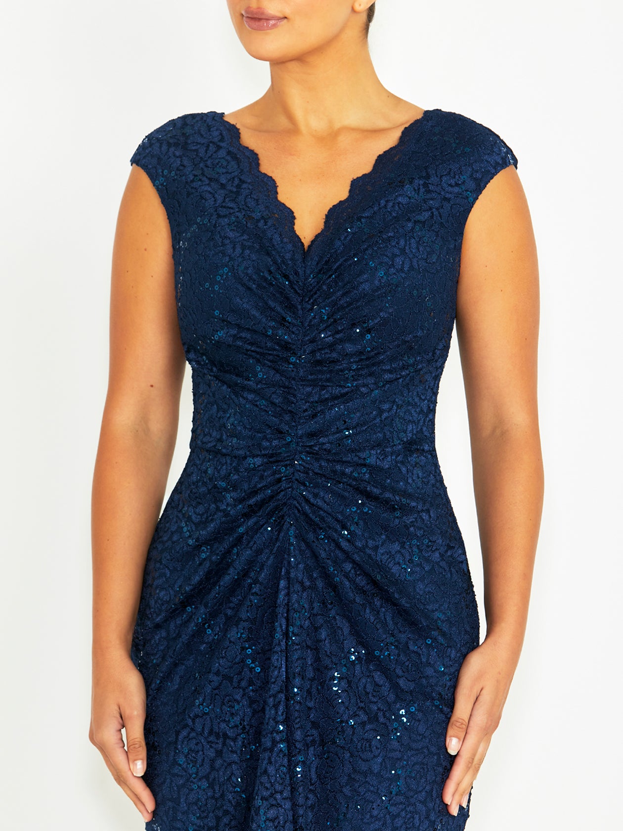 Yasmina Navy Lace Gown