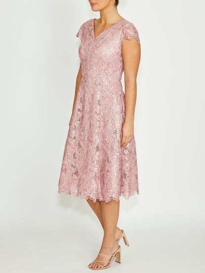 Audrey Mauve Lace Dress