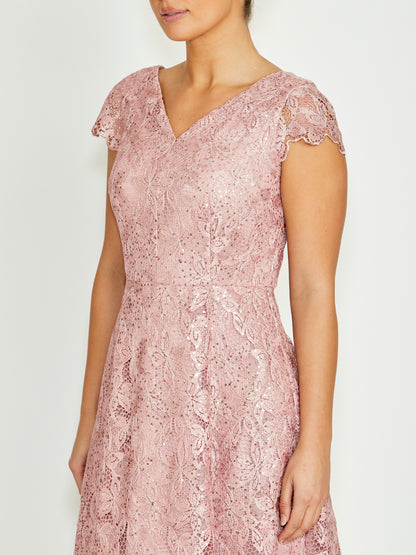 Audrey Mauve Lace Dress
