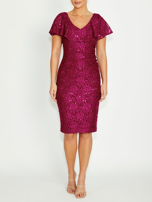 Marisa Magenta Lace Dress