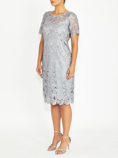 Carmella Silver Lace Dress