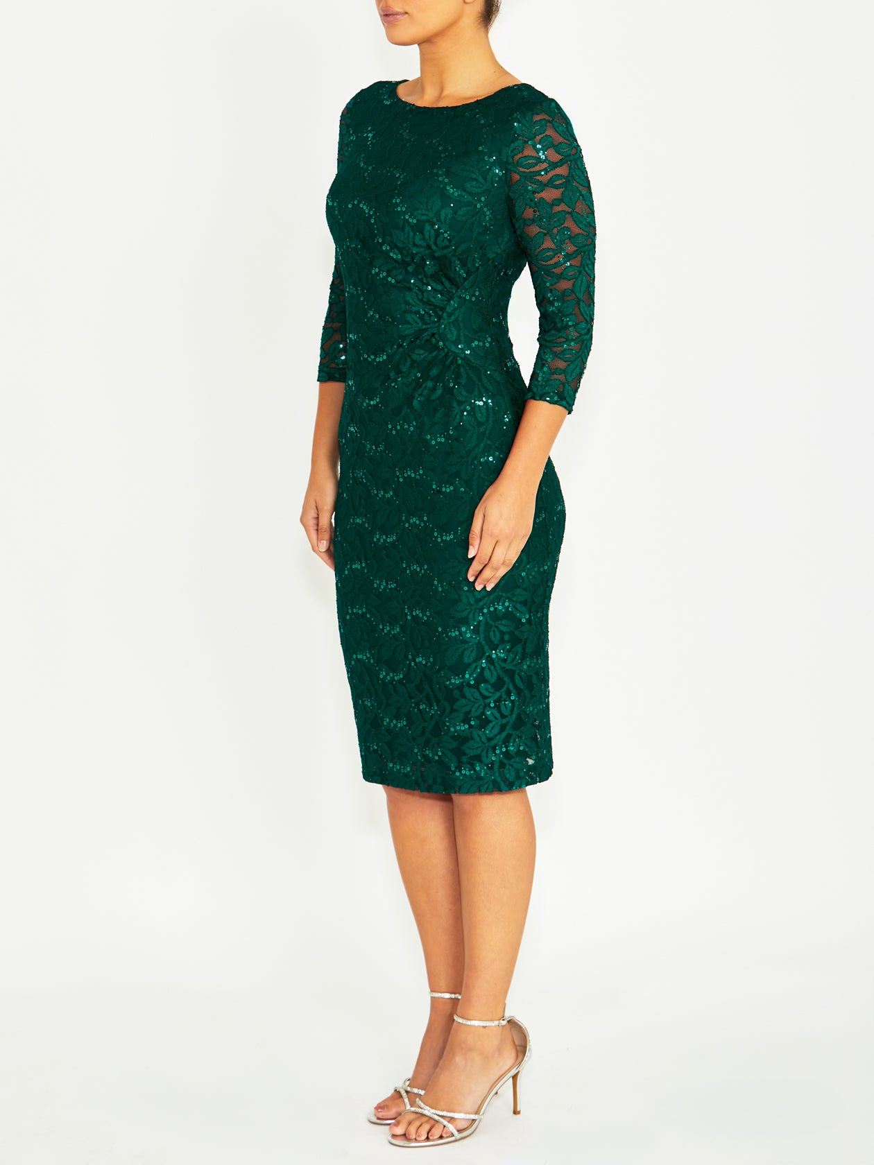 Elara Forest Lace Dress