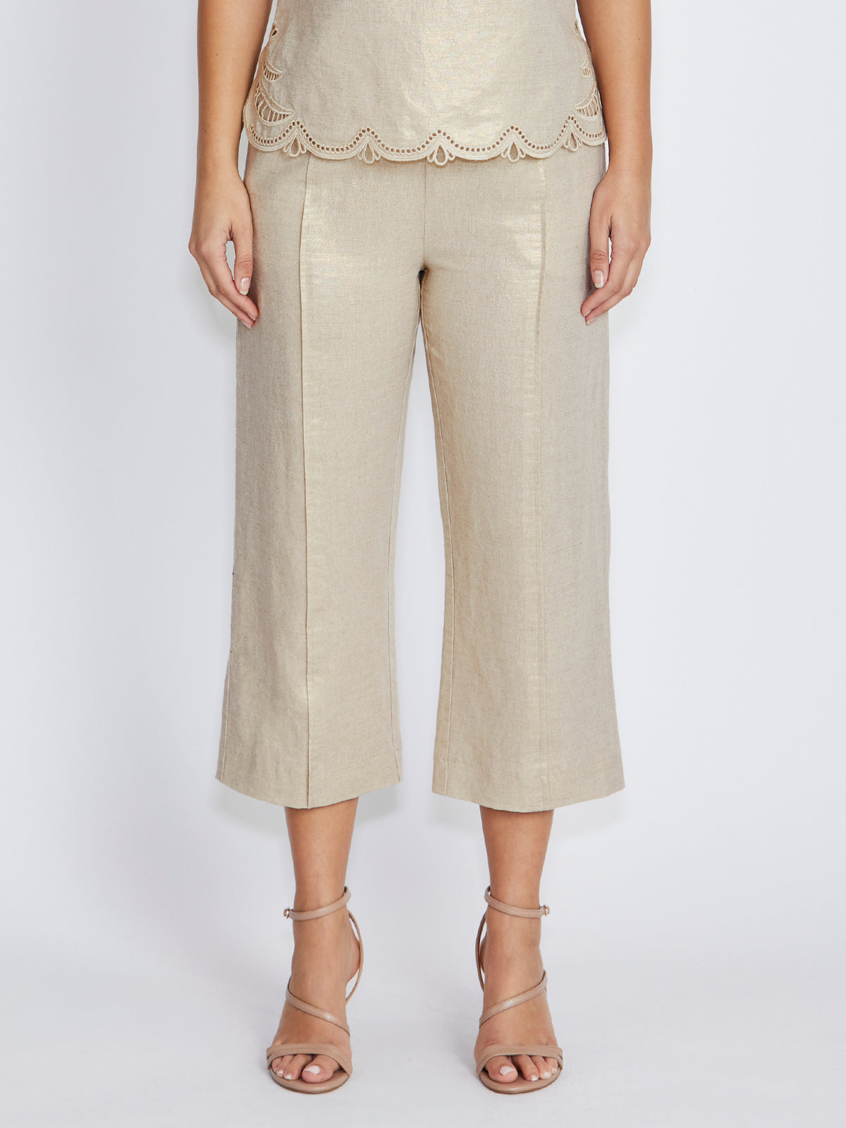 Alexandria Gold Linen Pant