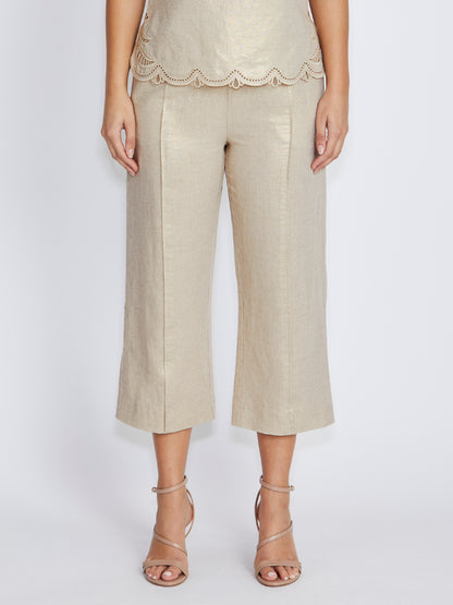 Alexandria Gold Linen Pant