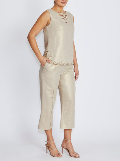 Alexandria Gold Linen Pant