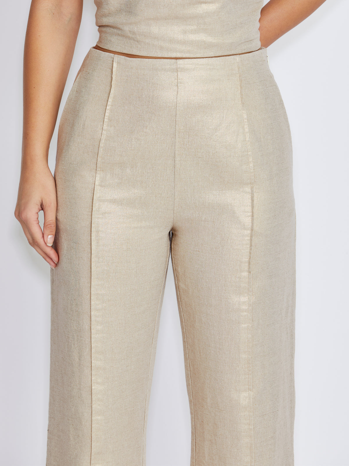 Alexandria Gold Linen Pant