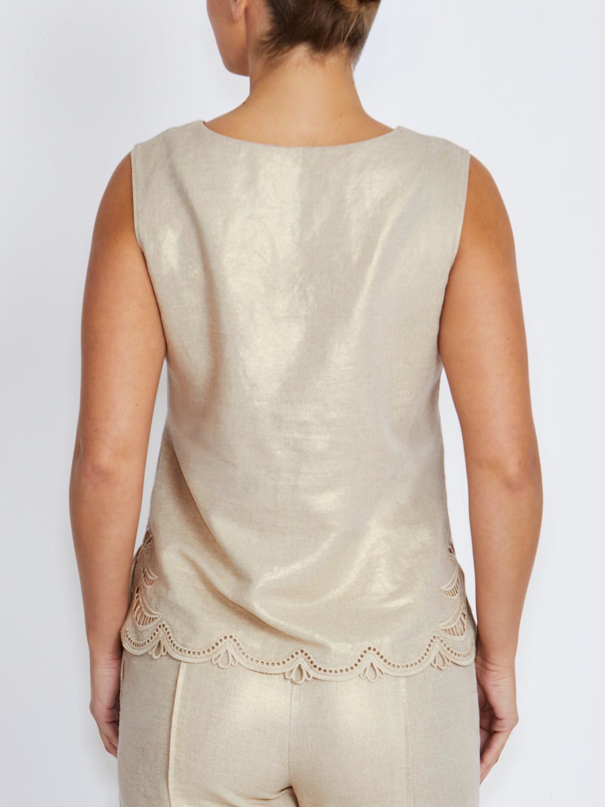 Nara Gold Linen Top