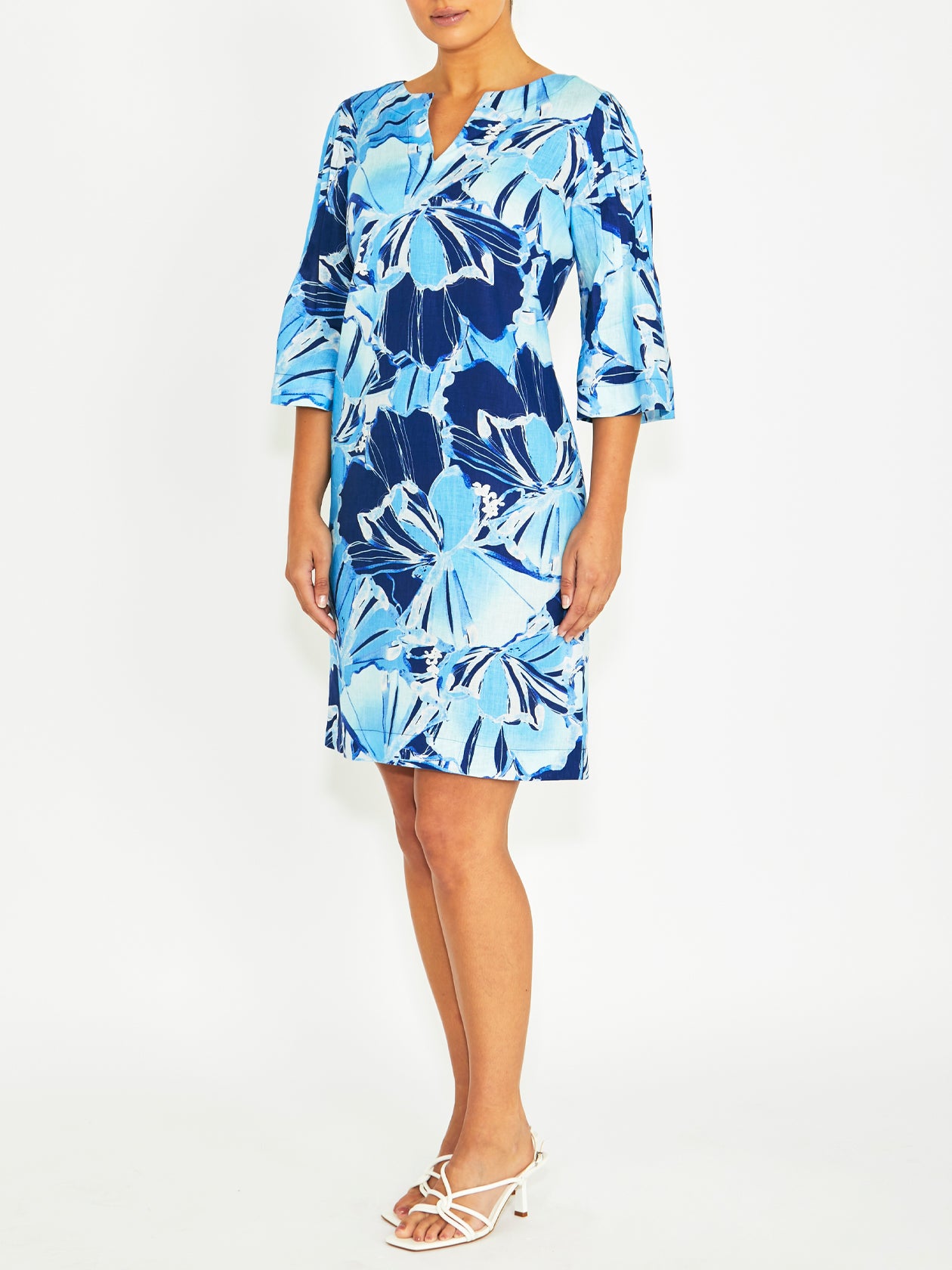 Carlie Glacier Linen Dress