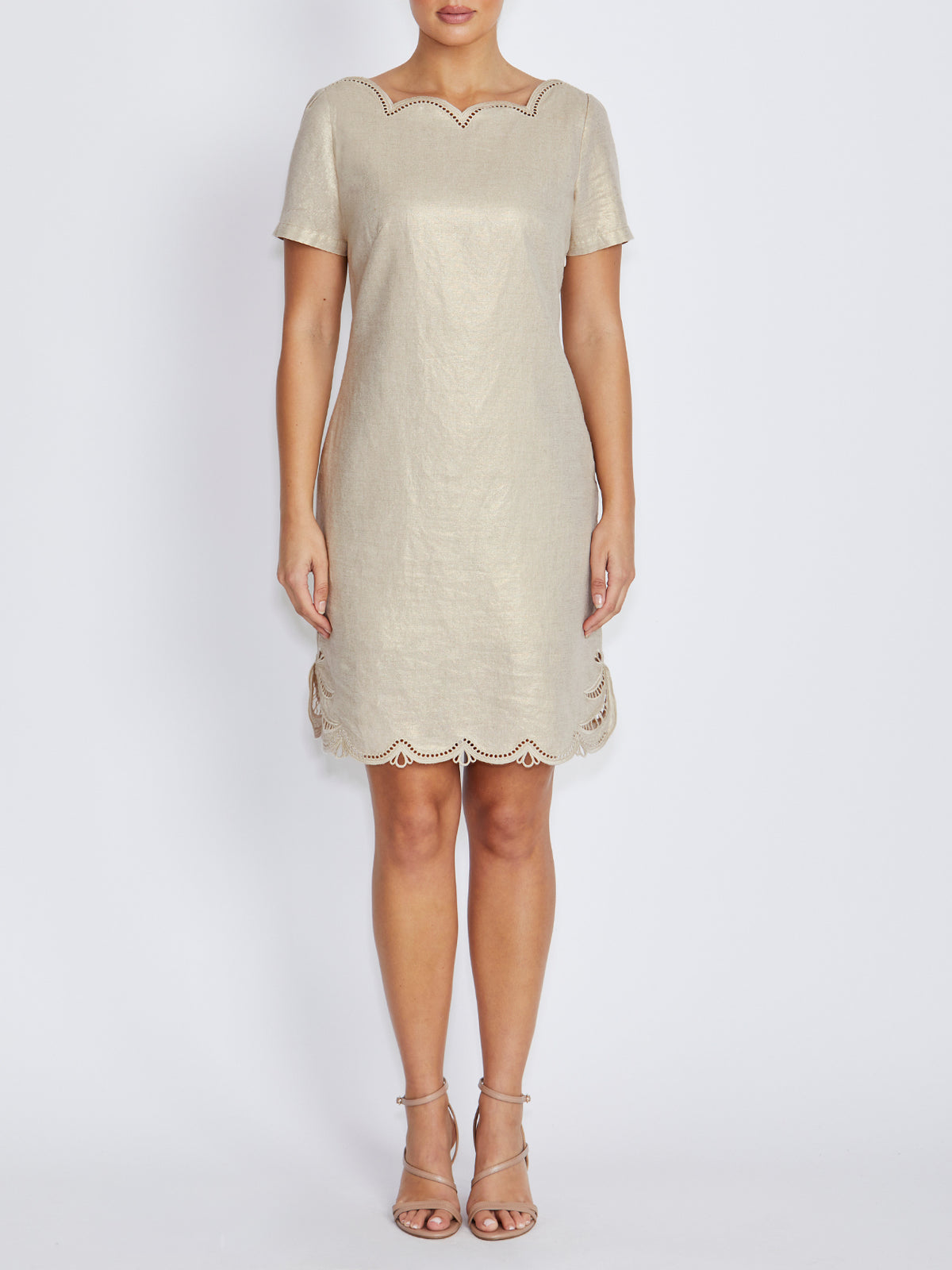 Zaria Gold Linen Dress