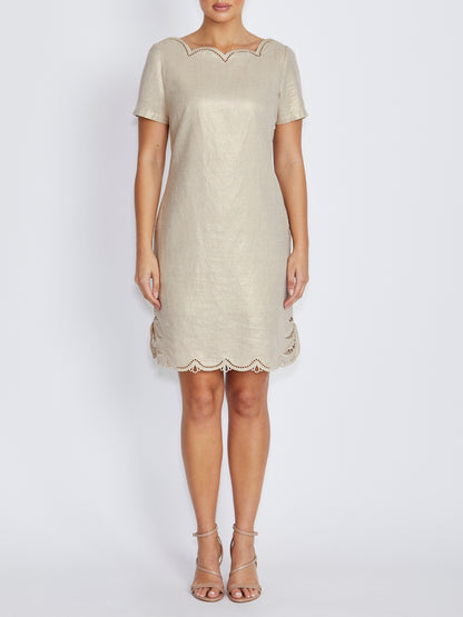 Zaria Gold Linen Dress