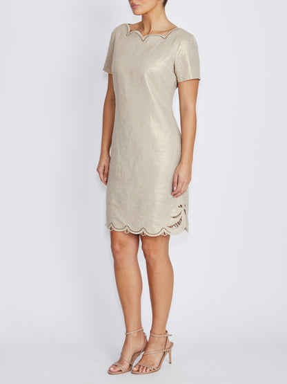 Zaria Gold Linen Dress