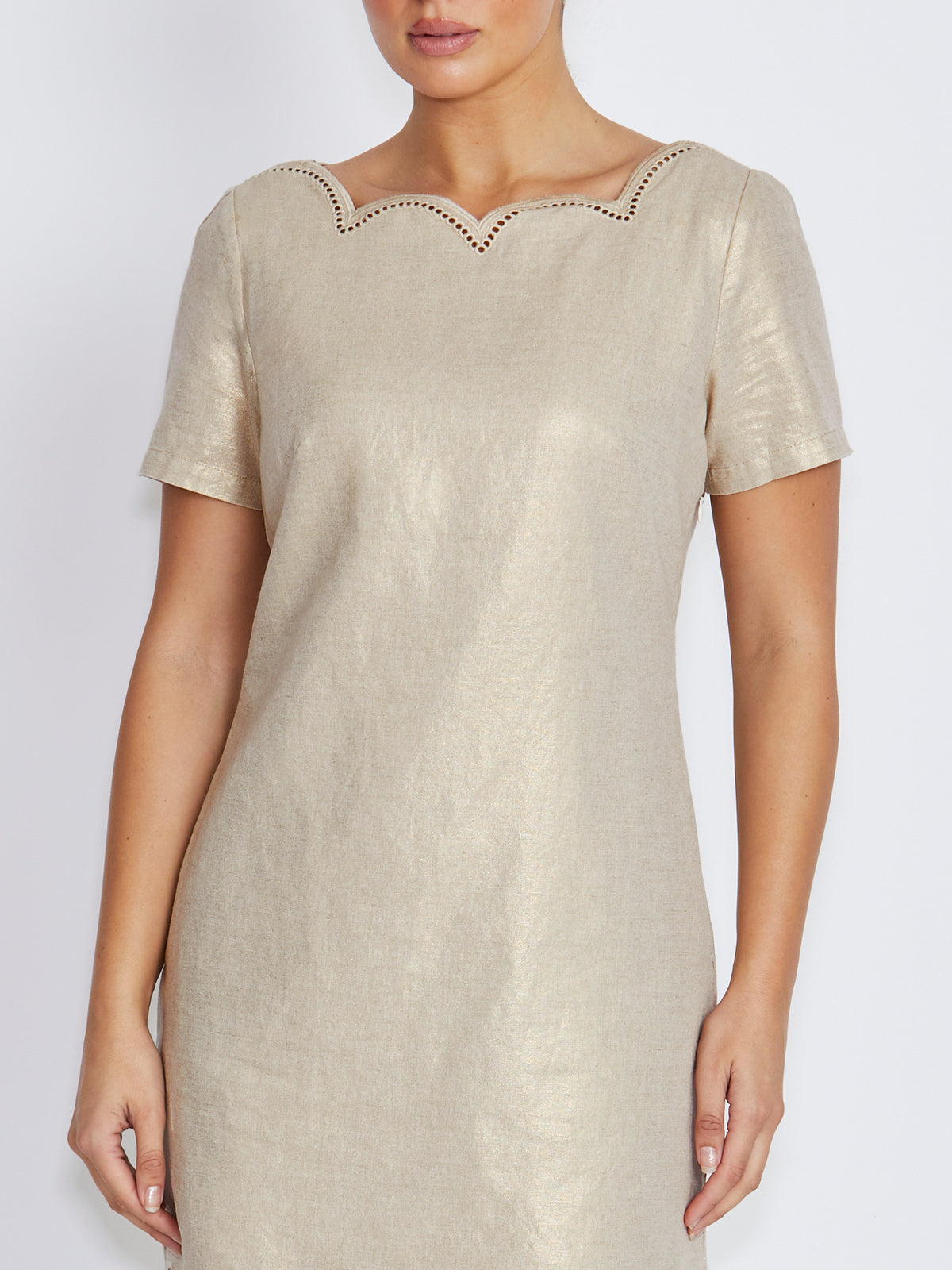Zaria Gold Linen Dress