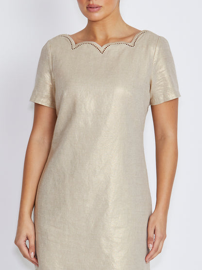 Zaria Gold Linen Dress