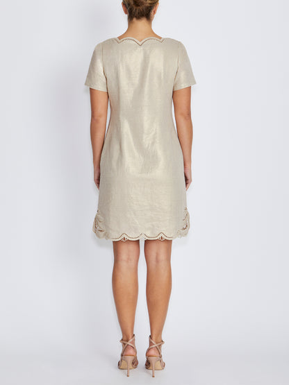 Zaria Gold Linen Dress