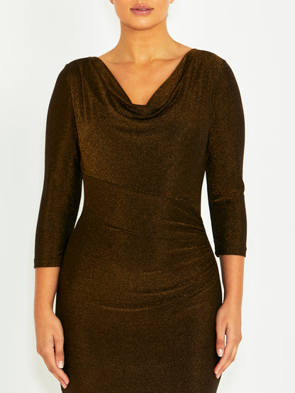 Amari Bronze Lurex Dress