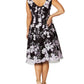 Ophelia Black and Lilac A-Line Dress