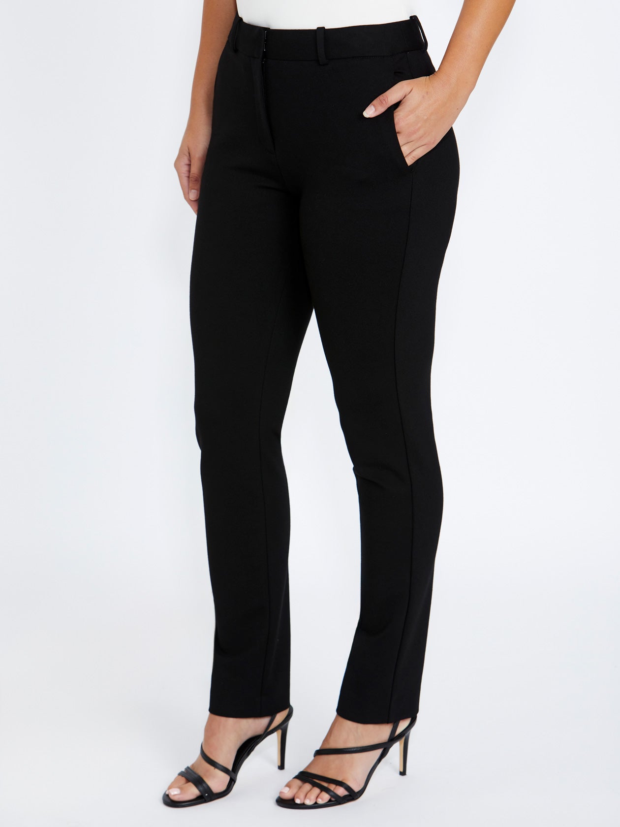 Women's Ponte Easy Fit Pant in Black | Camille