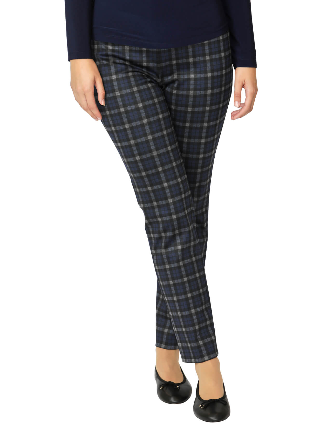 Anna Blue Check Ponti Pant