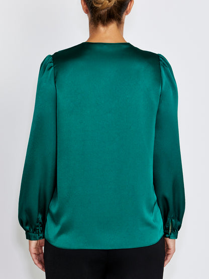Arina Evergreen Drape Front Top