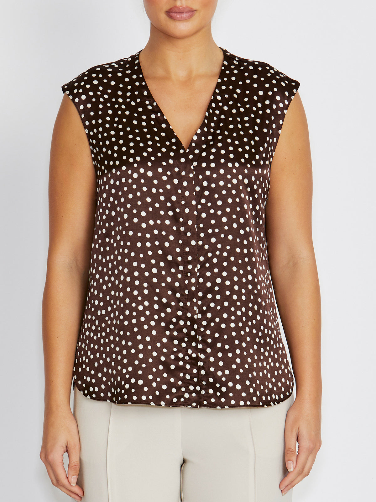 Amelia Brown Dot Blouse