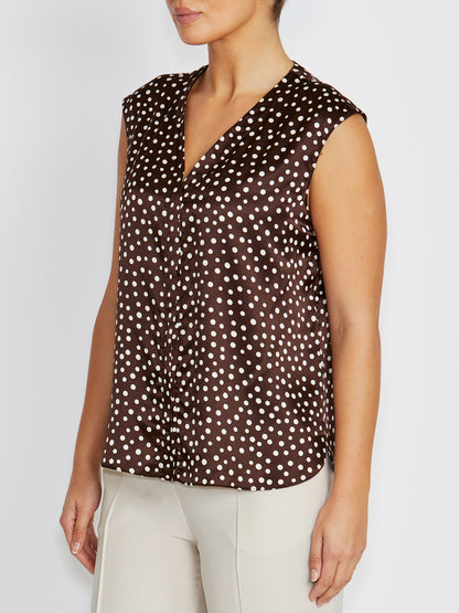 Amelia Brown Dot Blouse