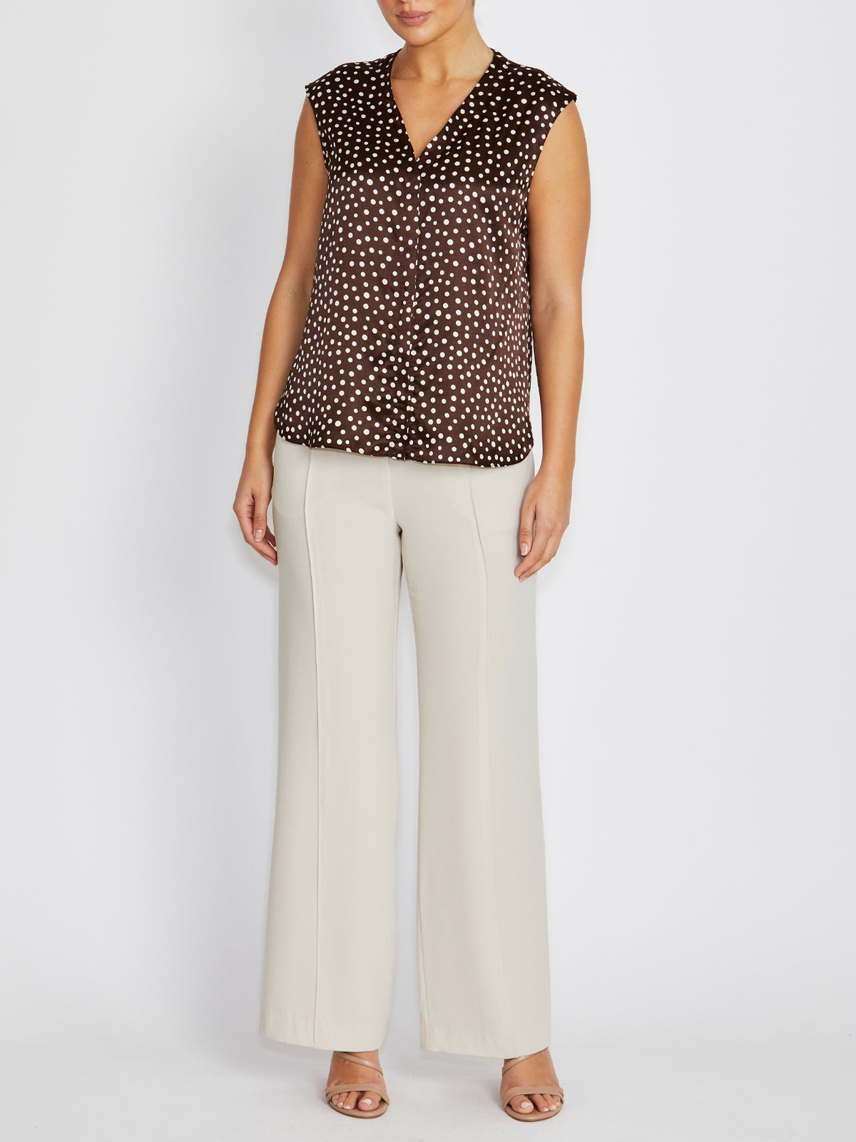 Amelia Brown Dot Blouse