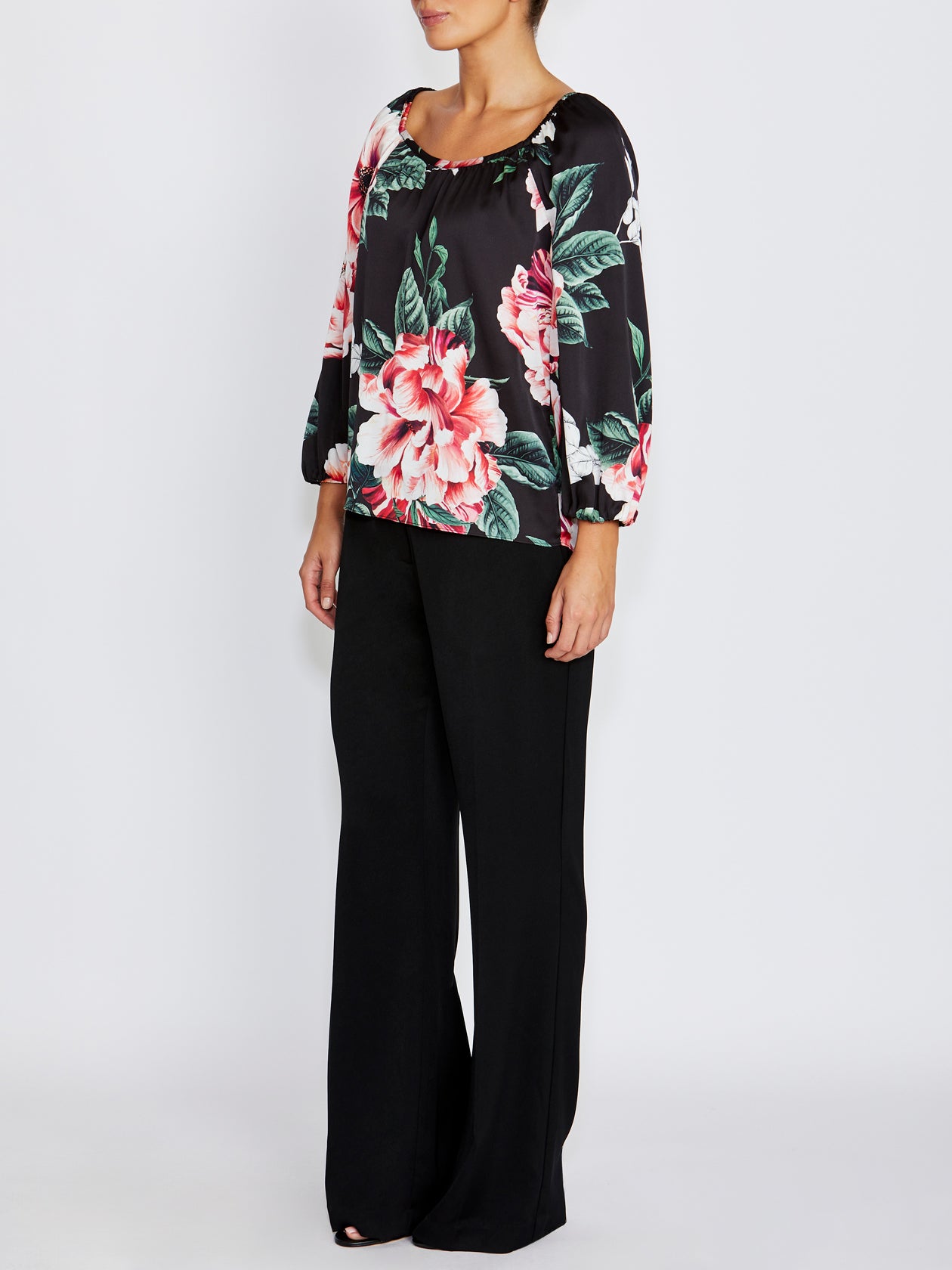 Ena Floral Satin Blouse