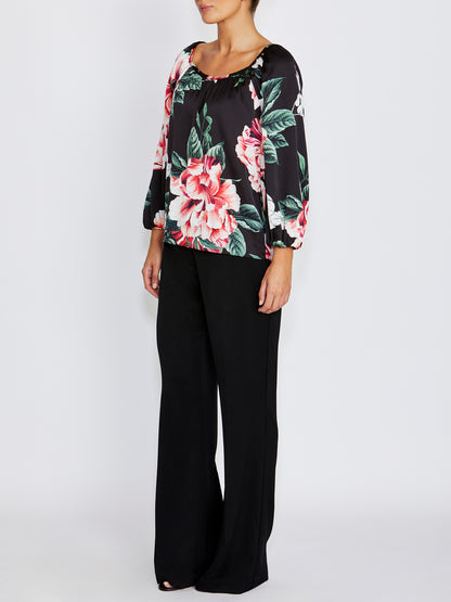 Ena Floral Satin Blouse