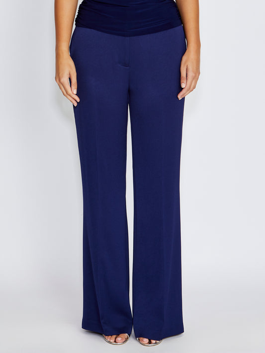 Carmen Navy Satin Trouser