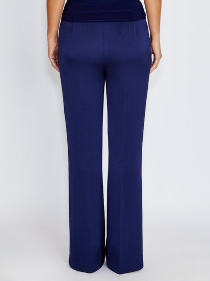 Carmen Navy Satin Trouser