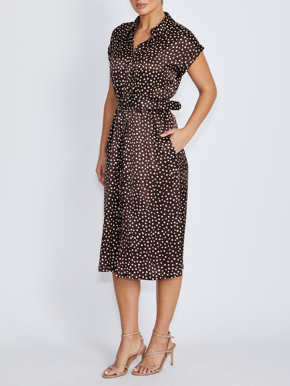 Abbey Brown Dot Dress